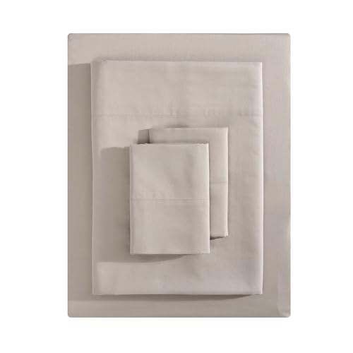 Vera Wang - Queen Sheet Set with Fitted Sheet & Pillowcases 800 Thread Count Sateen Bedding Deep Pocket Soft & Smooth Cotton Blend Beige
