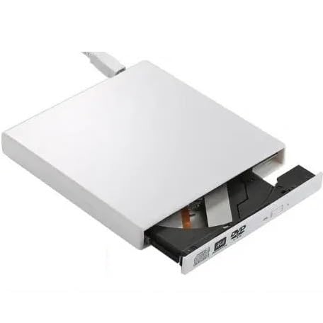 Lecteur DVD externe USB CD 24X universel blanc pour ordinateur portable