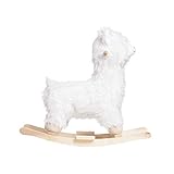 Creative Co-op DF1845 Plush White Rocking Llama Toys