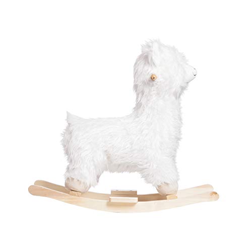 Image of Creative Co-op DF1845 Plush White Rocking Llama Toys