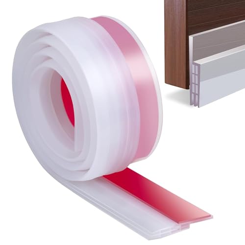 Image of Silicon Bottom Sealing Strip Rubber | Under Gap Filler Strip Rubber | Door Gap Sealing Strip | Sealer from Cockroach, Insect, Bugs, Door Seal Strip Air & Dust 39 Inch. (Transparent)