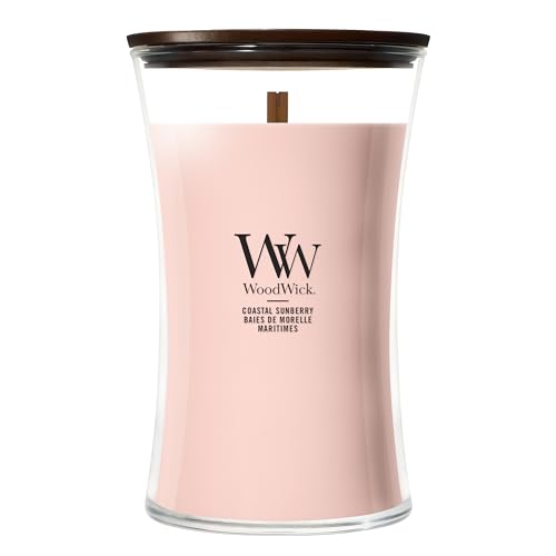 WoodWick Duftkerze | GroĂźe Sanduhr-Kerze | Coastal Sunberry | Perfekte Geschenke fĂĽr Frauen