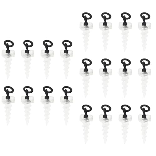 Vynetra 20 piezas de accesorios de pesca de carpa, cebos de tornillo de carpa boilie con anillos giratorios, aparejos de pelo, ganchos de tope de eslabones