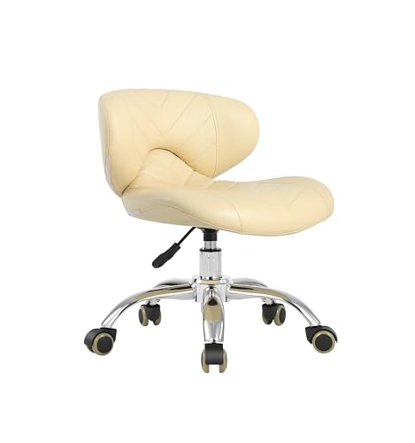Hydraulic Pedicure Stool with Back Support (Beige)