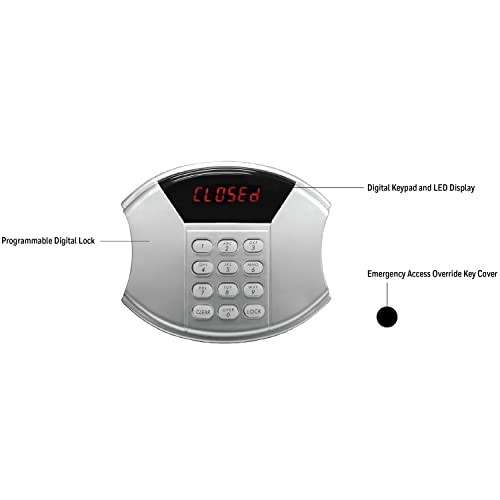 Honeywell Safes & Door Locks - Hideable Safe Box with Hotel-Style Digital Lock - Low Profile Cash Safe with LED Display - Steel Security Safe with 2 Emergency Keys Included - 1.0 CU - Black - 5105