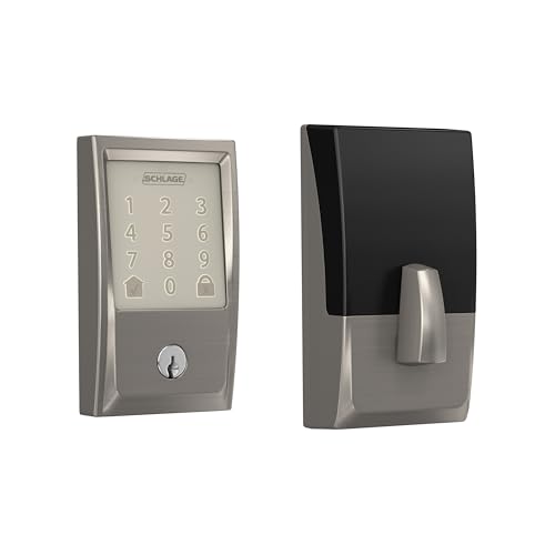 Schlage Encode Smart WiFi Deadbolt Lock with Century Trim, Satin Nickel