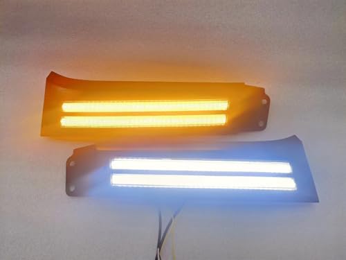 LED Daytime Running Lights For 2007-2013 Toyota Tundra /08-13 Sequoia LED DRL W/Amber Turn Signals LED Headlight Guard Tundra Headlight Assemblies (for Tundra 07-13 DRL)