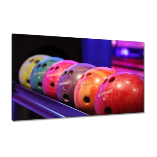 Boules de bowling peinture imprimée sur toile déco salle de jeux