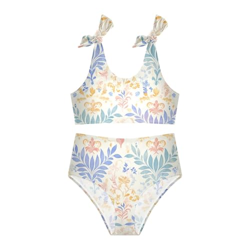 Bohemian Girl Two Piece Kids Bikini Set Scoop Neck Bathing Suit Swimwear Cute Shoulder Strap3