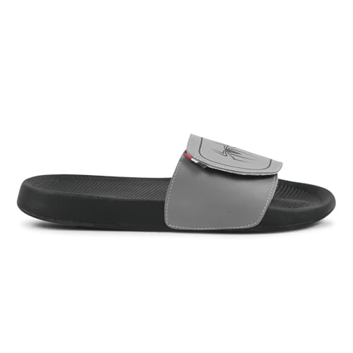 PERY-PAO Mens Sliders Grey Grey 2 - Image 5