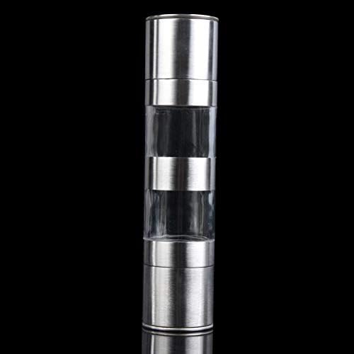 2 in 1 Manual Stainless Steel Kitchen Salt and Pepper Mills Grinder Muller