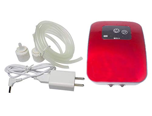 Saim Aquarium Air Pump,Water Resistant AC/DC Battery Operated Air Pump with Air Outlet/Stone/Tube/Check Valve for 3-13 Gallon Fish Tank