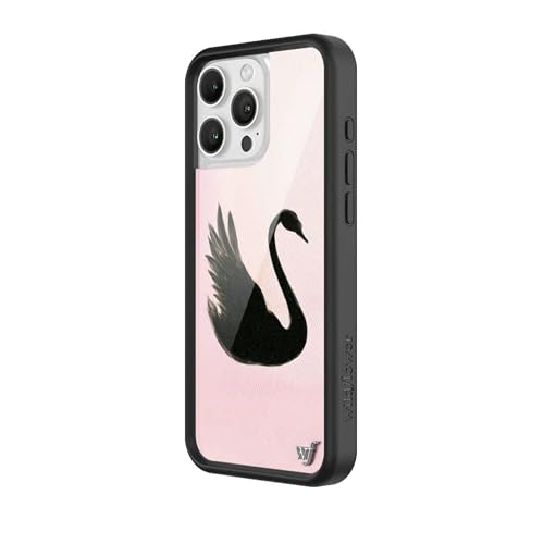 Image of Wildflower Cases - Compatible with iPhone 16 Pro Max | Protective Black Bumper, 6.5ft Drop Test Certified, Women Owned Small Business | Pink Art Aesthetic Dainty Trendy Cute | Black Swan