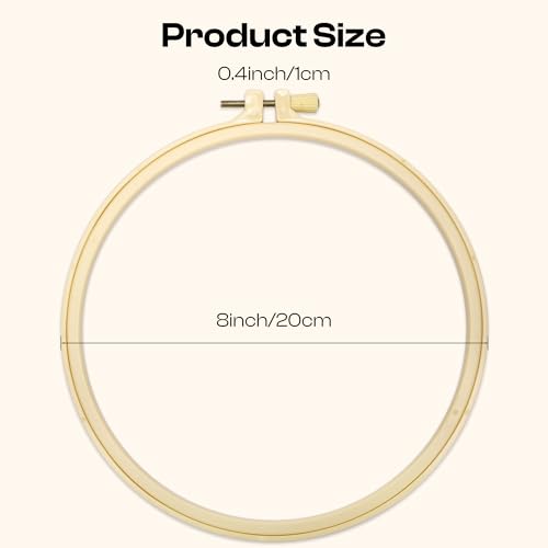 Image of Caydo 12 Pieces 8 Inch Plastic Round Embroidery Hoops, Circle Cross Stitch Hoop Ring for Punch Needle and Art Craft Handy Sewing
