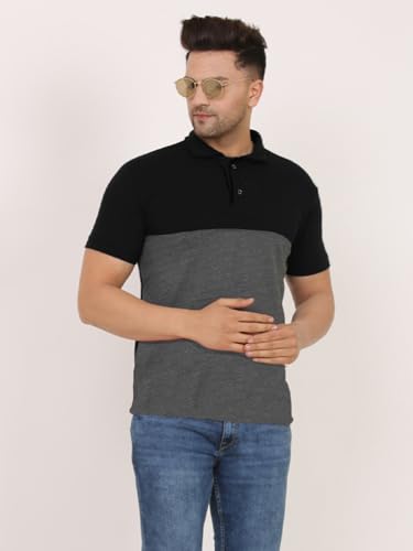 Image of LEOTUDE Men's Matty Regular Fit Plain Polo T-Shirt