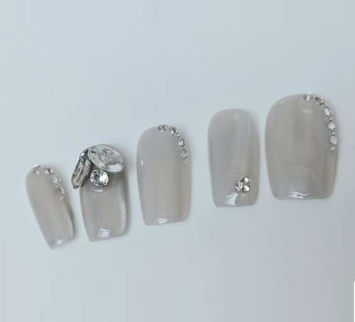 Miku Shine 手作りネイルチップ 付け爪 キャッツアイ マグネットミディアム 和風 収納ケース 10枚入 NABP04