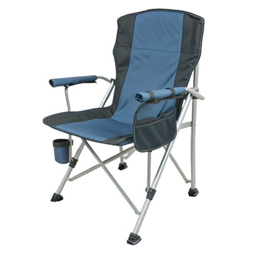 AIZYR Sillas De Camping para Exteriores Silla De Camping Plegable Silla De Playa con Apoyabrazos Rígido Y Portavasos Silla Liviana Soporta hasta 330 Libras,Azul
