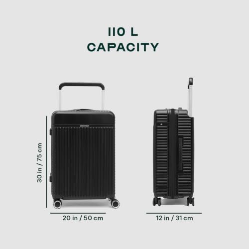 Image of Assembly Rover 28 Inch Large Check-in Trolley Bag Hard Shell Polycarbonate Suitcase Wide Trolley Design with TSA Lock 8 Spinner Wheels Black