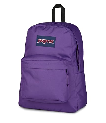Image of JanSport SuperBreak Plus Backpack with Padded 15-inch Laptop Sleeve and Integrated Bottle Pocket - Spacious and Durable Daypack for Work and Travel, Grape Jelly