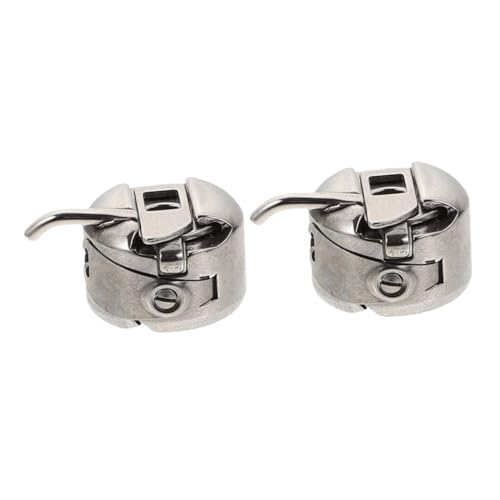 CIMAXIC 2 Piezas Caja De La Bobina De La Máquina De Coser Devanadera Máquina De Coser Bordado Juguete Manejar Máquina De Coser De Mano Tarro De Galletas Hermético Acero Inoxidable Silver