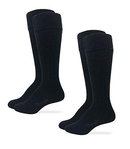 Wrangler Womens Knee High Cuff Top Tall Boot Socks 2 Pair Pack