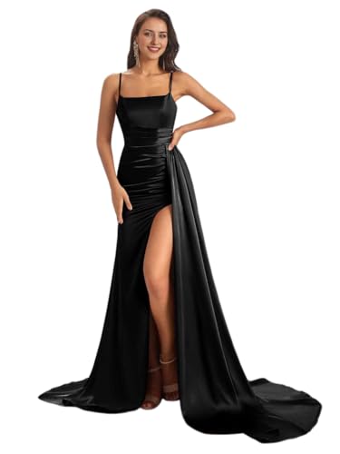 Fashion Mermaid Wedding Guest Dress Cowl Neck Sleeveless Floor-Length Satin Bridesmaid Dresses with Pleats 2025