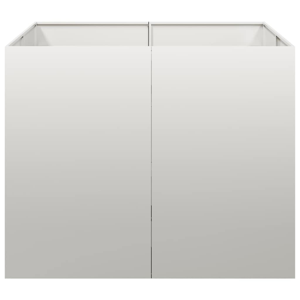 Ogrodnik ze stali nierdzewnej 100 x 100 x 80 cm | Podwyższone łóżko na balkon, patio, otwarte dno drenażowe, solidne wsporniki wewnętrzne