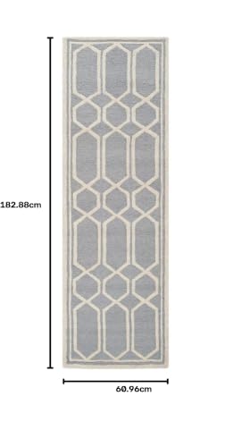 Image of Hand Tufted Wool Carpets Anti Shedding Rug Modern Carpets for Living Room Size 2x6 Feet