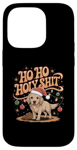 Carcasa para iPhone 14 Pro Christmas Golden Retriever Ho Ho Ho Funny Golden Retriever