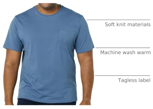 Image of Amazon Essentials Men's Short-Sleeve Crewneck Pocket T-Shirts, Pack of 2