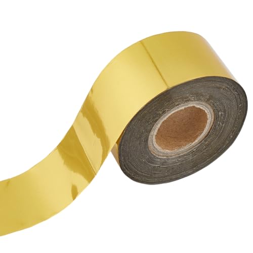 CRASPIRE Rollo de Papel de Transferencia Dorado de (30) cm X 393.7cm para Estampación En Caliente Máquina de Bronceado Térmico Cuero Impresora Elegante Láminas Doradas Anodizadas Efecto Térmico