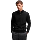 [BOSS] [ボス] ジップネック セーター バージンウール メンズ XXXL ブラック