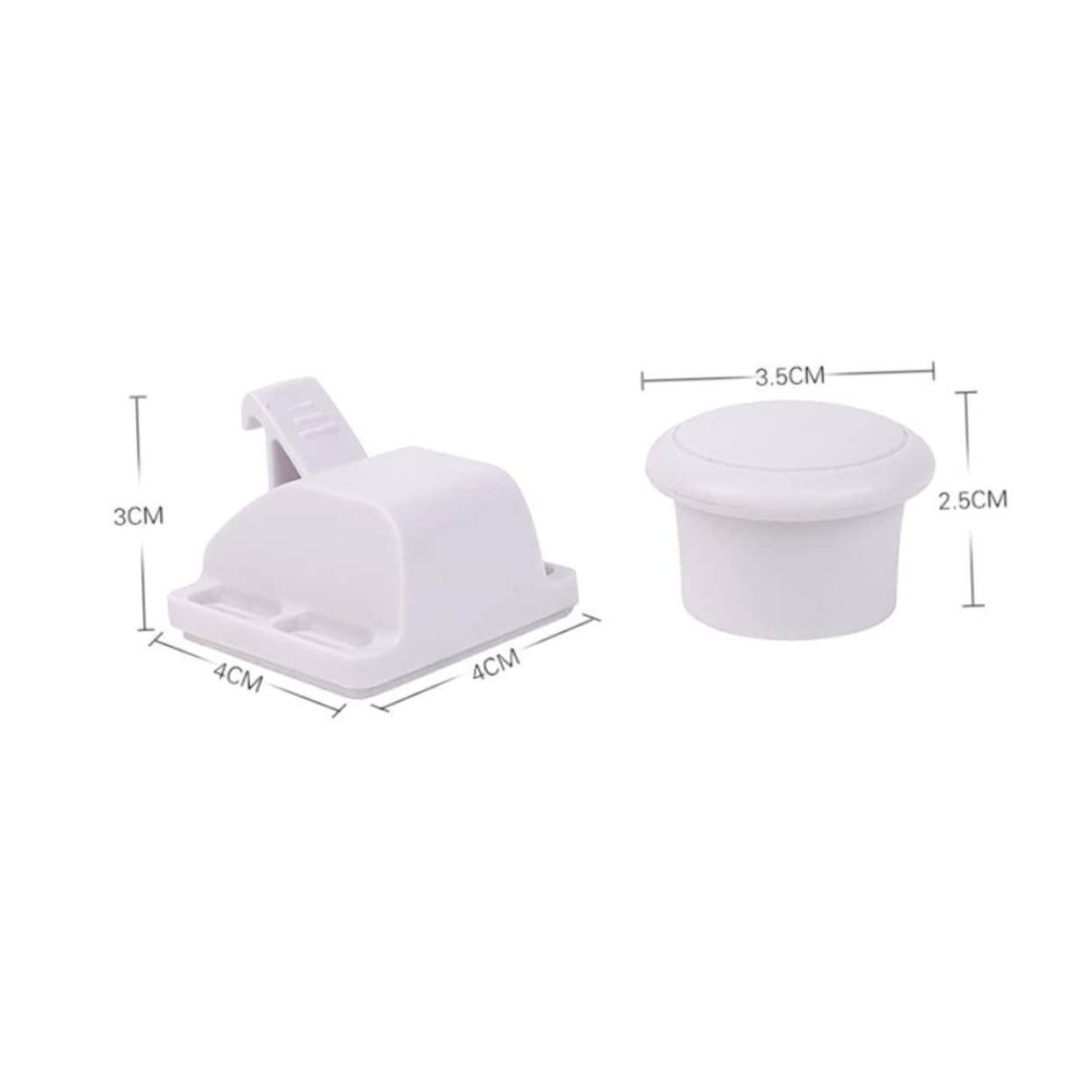 2 Uds Cerradura De Refrigerador Para Niños Cerraduras De Cajón De Bebé Cerraduras De Gabinete Para Niños Lazy Susan Cerradura Infantil Botón Pulsador Pestillo De Gabinete