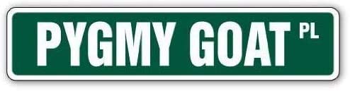 Pygmy Goat Street Sign Goats Breed Pet Farm Sign Cartello stradale 10,2 x 40,6 cm