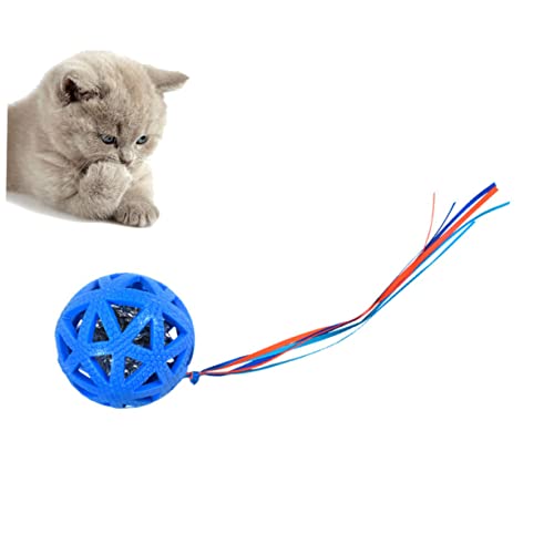 Abaodam Funny Cat Sound Paper Ball Blue Teaser Ball for Cats Engaging Interactive Play Stimulates Curiosity Protects Furniture and Floors