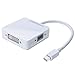 Produktbild CABLEDECONN Multifunktions-Thunderbolt-Mini-DisplayPort auf HDMI, DVI, VGA, 3-in-1, TV, AV, HDTV, Adapterkabel, Konverter, 1080p, Weiß