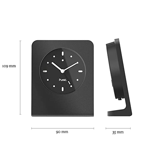 Punkt. Ac02 Table Clock With Alarm Function - Japanese Quartz Movement With Aluminium Body Scratch Resistance Glass Frame - Perfect For Gift Or Home Décor #TOP5