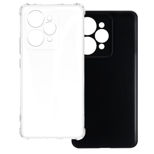 UOGNADGD 2-Pack TPU Case Compatible with Oppo Realme 15 Pro 5G Phone Cover - Shockproof Flexible Protective Accessories with Precise Cutouts (Clear+Black)