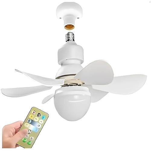 Lâmpada Ventilador de Teto Silencioso Bivolt 6 Pás com Controle Remoto | 2 em 1