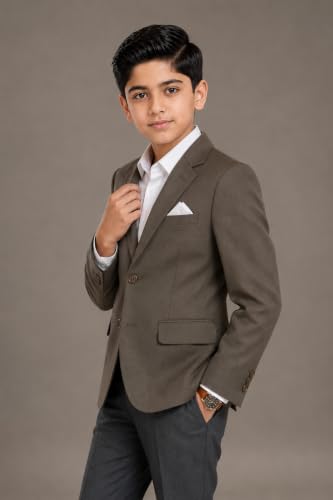 Image of SaintX Kids Boys Tailored Premium Coat Blazer | 4-Way Stretchable Wrinkle Free Fabric | Fully Lined | Slim Fit | Versatile Formal & Casual Jacket for Boys (1-14 Years KB01)