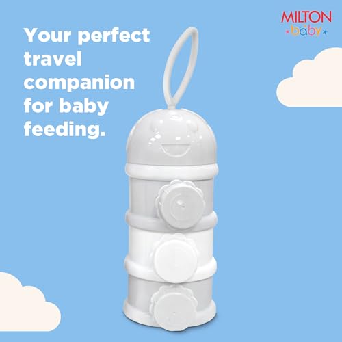 Image of Milton Baby 3 Layer Milk Powder Container I Formula Dispenser On The Go I BPA Free - 100% Food Grade I Travel Friendly Portable Container for Milk Powder, Snacks, Fruits I Light Weight I Grey