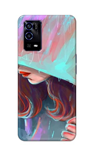 Image of PRINTFIDAA Pretty Woman Under The Umbrella Painting Printed Designer Hard Case for Oppo A55 Back Cover -(e) RPM1007