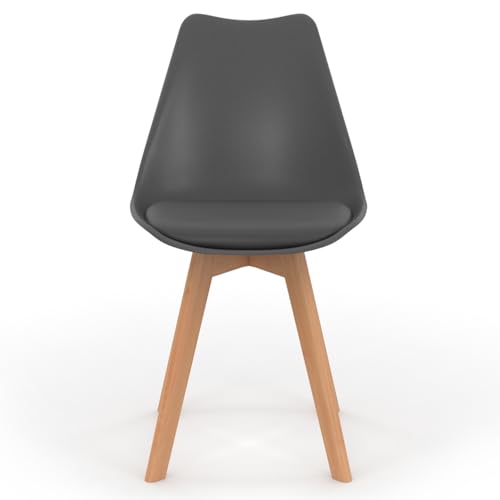 IDMarket - Lot de 4 chaises scandinaves SARA Gris foncé pour Salle à Manger