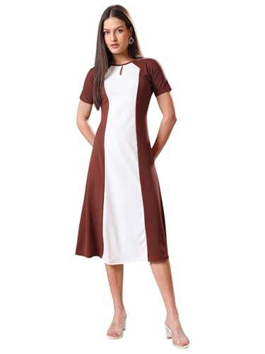 Image of PURVAJA Women's A-Line Midi Dress (Bely-173-179)