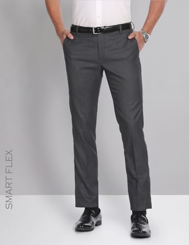 Image of Arvind Check Smart Flex Trousers