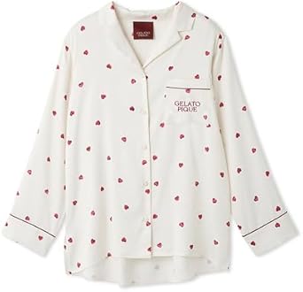 Amazon | [ジェラート ピケ] Valentine ハート柄サテンシャツ