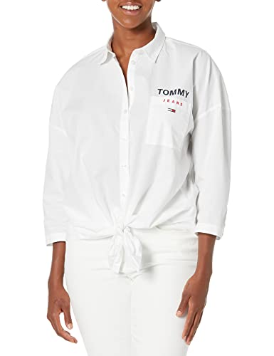 Tommy Hilfiger Women's Oversize Collared Buton Up Shirt