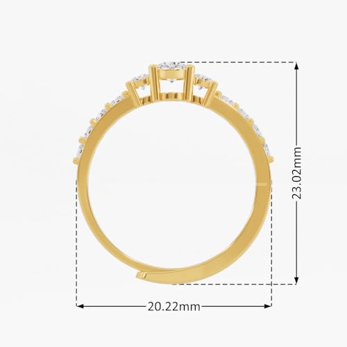 Image of U ARE 925 Sterling Silver 18K Gold and Rose Gold Plated Sparkling Three-Stone Ring | Gift for Women and Girls | With Certificate of Authenticity and 925 Stamp