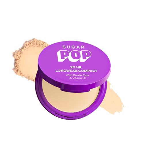SUGAR POP 20 HR Longwear compact with Kaolin Clay and Vitamin E | Face Powder with Matte Finish | Oil Control | 9gm – 05 Nude