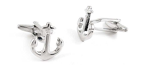 Par de mancornas para hombre modelo ID170020 diseño ancla miniatura 1